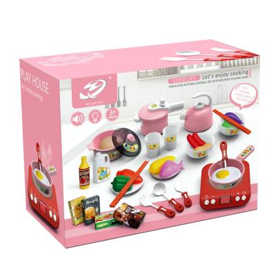 China New Simulation Spielzeug Color Perception Induction Cooker Series Children's Electric Kitchen Toy Play House Set Light Music for sale