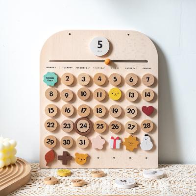 China Fun Wooden Early Cognitive Calendar DIY TOY Children's Education Display Puzzle Children's Room Decoration Ornaments for sale