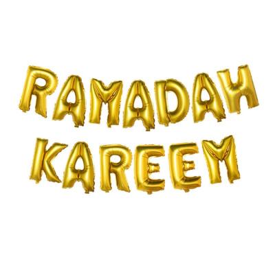 China Gold Foil and Latex Ramadan Kareem Balloon Ramadan Mubarak Party Supplies EID Mubarak Decoration for sale