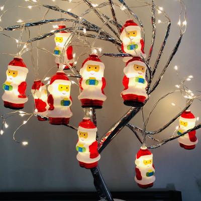 China 2020 Led Fairy Lights Battery Operated Santa Claus String Lights Xmas Party Decoration Lights For Christmas Decoration for sale