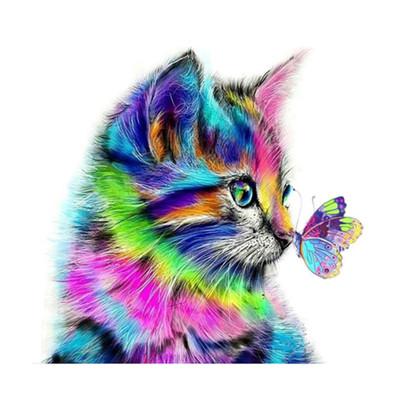 China Full Abstract Mosaic Diamond Painting Kit Wholesale Animal Cat Drill Diamond Painting Cute 2021Custom 5D Drill Rhinestone for sale