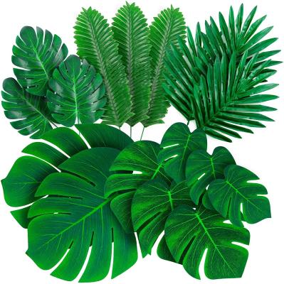 China IDENTICAL Artificial Tropical Monstera Palm Leaves - Artificial RAINFOREST LEAVES Palm Leaf Decorations for Party Decoration Wedding Birthday Hawaiian Theme for sale