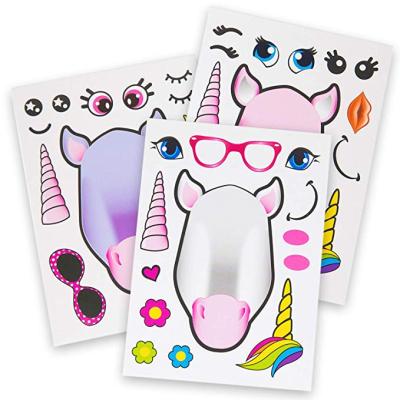 China All 24 Packs Paper 3Designs Make Unicorn Party Supplies Unicorn Stickers Great Theme Birthday Gifts for sale