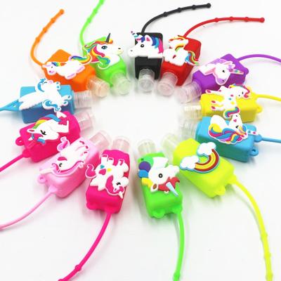 China Eco-friendly PVC 30ml Unicorn Sanitizer Holder Unicorn Party Favors Birthday Gift Party Supplies for sale