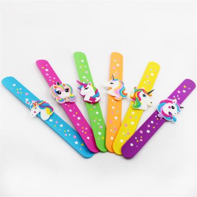 China PVC Unicorn Slap Bracelets Souvenirs Birthday Party Favors Party Toys for Kids Boys Girls Adults Souvenirs for sale