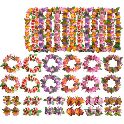 Cina Hawaiian Party Decoration Leis Luau Party Supplies Garland Flower Leis Party Necklace Headbands and Flower Garland in vendita