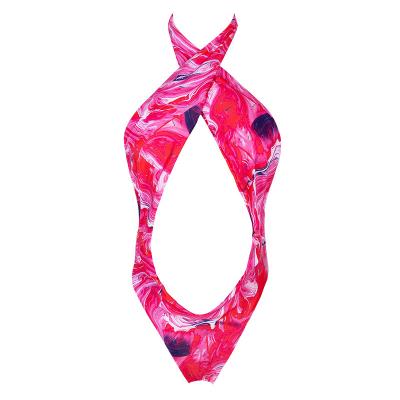 China Women's Breathable One-Piece Swimsuit Sexy Backless Bikini Printing Thong Swimsuit Swimming Suit for sale