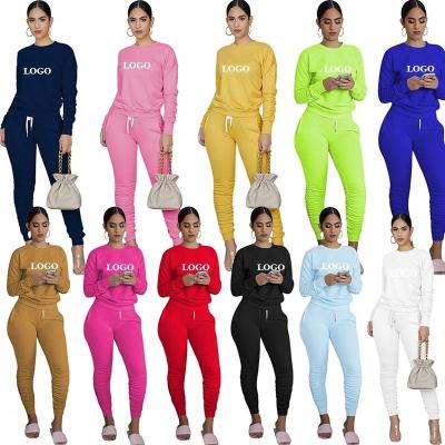 China Wholesale new autumn women's anti-pilling hands and feet pleated sweatpants suit two-piece suit for sale