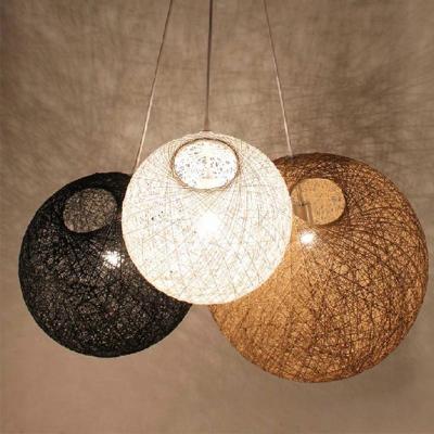 China Simple Vintage Art Decor Rattan Farmhouse Farmhouse Living Room Dining Room Circular Pendant Lamp Chandelier for sale