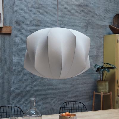 China Nordic Modern Indoor Zhongshan Light Style Silk Cloth Lantern Light For Bedroom,Luxury Living Room LED Pendant Lamp for sale