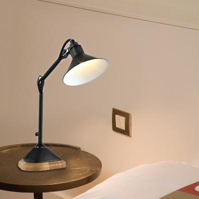 China Modern Simple Direction Adjustable Swing Arm Desk Lamp For Study Work Reading E14 Table Lamp Black for sale