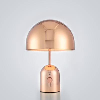 China Simple Modern Nordic Decoration Style Mushroom Desk Lamp For Study Bedside Living Room Restaurant Dimmable Gold Table Lamp for sale