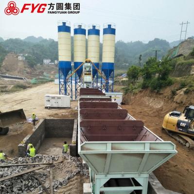 China HZS75 Mobile Concrete Batch Mixing Plant Modular box designed for sale