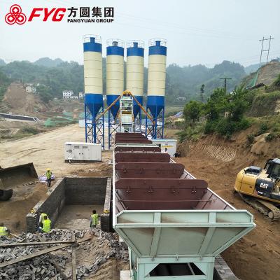 China HZS75 concrete mixing batching plant  station stationary type for sale