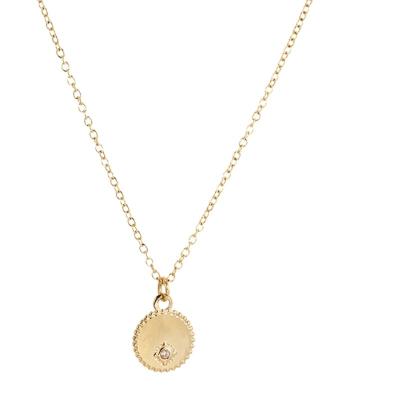 China New Design FASHIONABLE Gold Plated Round Coin Drop Necklace Stainless Steel Pendant Necklace for sale