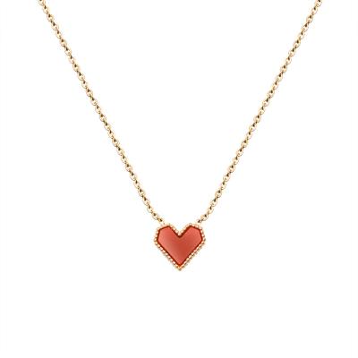 China Factory Sale Hot Romantic High Quality Cute Ladies Heart Pendant Gold Plated Necklace for sale