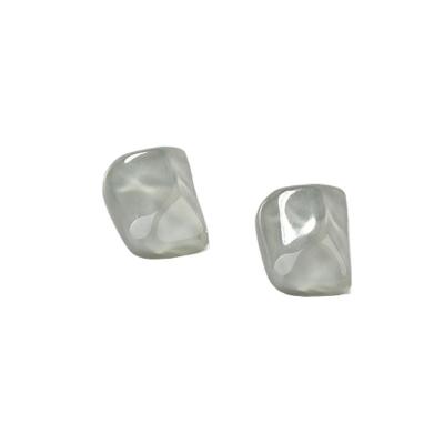 China Clearly 2021 Green Jelly Acrylic Earrings Irregular Shape Stud Earrings For Women Jewelry for sale