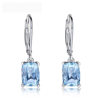 China CLASSIC Blue Topaz Sky Earrings Sterling Silver Dangle Earrings 925 For Women Earrings for sale