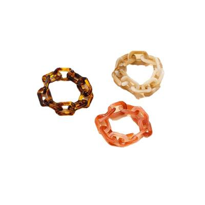 China 2021 Hot Sale 3 Pcs Summer FASHIONABLE Acrylic Resin Finger Rings Chain Set for sale