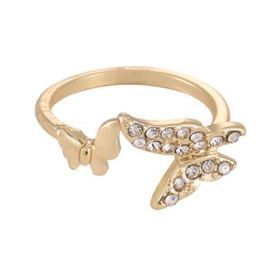 China CLASSIC Hot Sales Jewelry Butterfly Shaped Ring Alloy Rhinestone Cuff Finger Ring For Women for sale