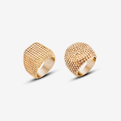 China High Quality Hip Hop Style Round Rings Small Stainless Steel Jewelry Square Dots Ring For Girls for sale