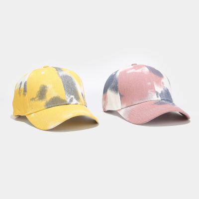 China New JOINT Summer Adult Men's Sports Hats Bright Colorful Print Fresh Outdoor Sports Style Tied Dyed Baseball Cap for sale