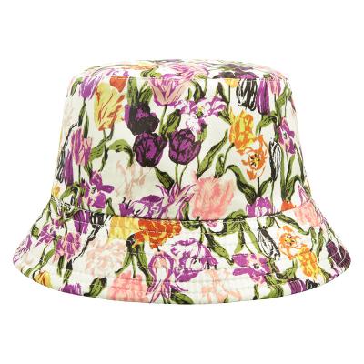 China High Quality Custom Daliy Wear Flower Printing Cotton Sun Protection Hat Travel Bucket Hats for sale