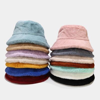 China Daliy Wear Custom Fashion Design Winter Hairy Warm Fur Mens Womens Fuzzy Bucket Hat for sale