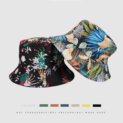 China Custom European and American Style Daily Wear Cotton Printed Outdoor Bucket Hat Fisherman's Hat Travel Sun Hat for sale