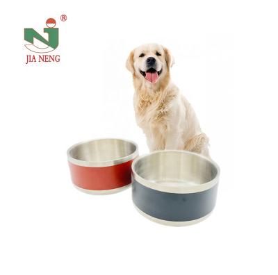 China Amazon Sustainable Hot Sale Double Walled Stainless Steel Pet Bowls And Feeders for sale