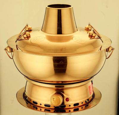 China Electric Sustainable Detachable Stainless Steel and Charcoal Hotpot in Gold for sale