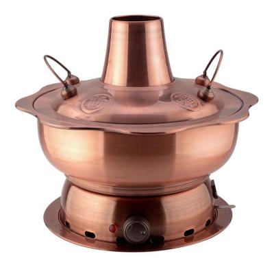 China Sustainable New Arrival Stainless Steel and Copper Charcoal Electric Detachable Hotpot for sale