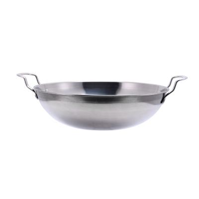 China Sustainable Hot Selling Stainless Steel Bar Pot Wok Casserole With Double Handles for sale