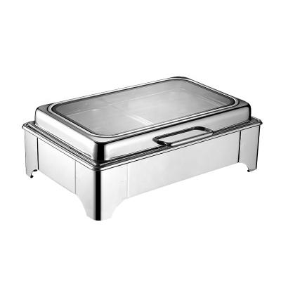 China Heater+food warmer other hotel and restaurant supplies utility food warmer catering rectangular buffet set hydraulic chafing dish with fuel rack for sale