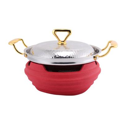 China Luxury 3-layer steel pot dry hotpot the other hotel and restaurant kitchen cookware set for sale