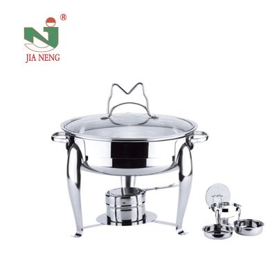 China Hotel buffet food equipment factory direct sale 6QT stainless steel food warmer chafing dish with glass lid for sale