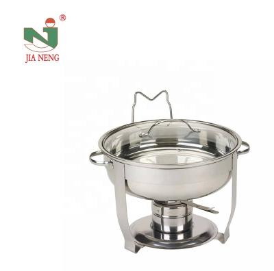 China Hotel buffet food equipment factory direct sale 5QT stainless steel food warmer chafing dish with glass lid for sale