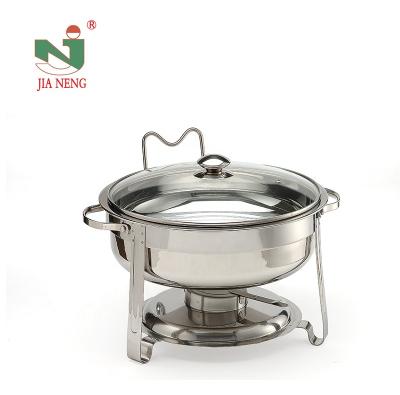 China Hotel buffet food equipment factory direct sale 4QT stainless steel food warmer chafing dish with glass lid for sale