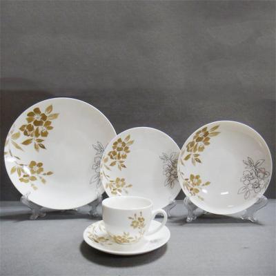 China Sustainable Dinnerware Set Dinnerware Gold For Ceramic Elegant Chinese With Flower Korean Blue OEM Customized for sale