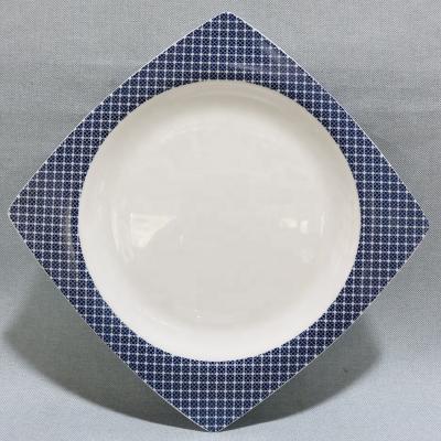 China Sustainable Oriental Floral 10.5 Dinner Plate Manufacturer Egypt Market Square Dish for sale