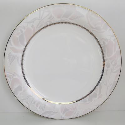 China Luxury Design New European Market 10.5 Inch Ceramic Dinner Plate Viable Decal for sale