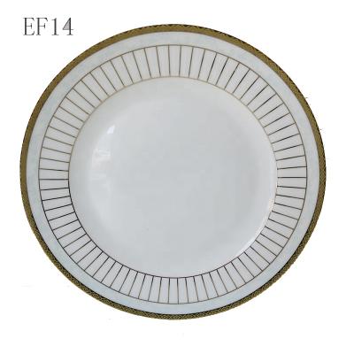 China Wholesale New Design Morden Decal Bone China Round Shape Ceramic Dessert Dish Viable For Household And Restaurant FOB Referral Price for sale