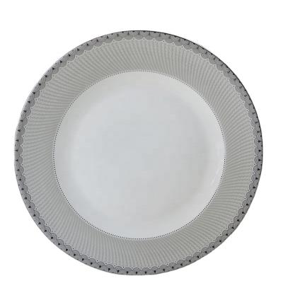 China Viable Wholesale Bone China With Gold Rim Plates Designer Dinner Dishes plates dinnerware porcelain ceramic dishes sets for sale