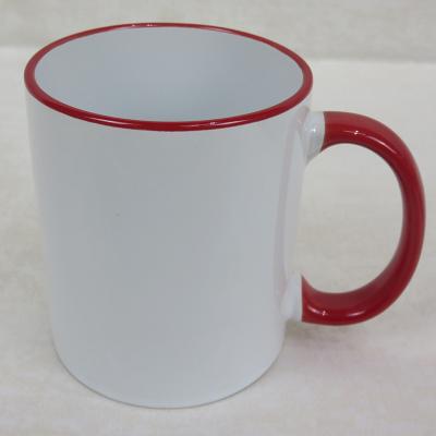 China Sustainable 11oz Ceramic Mug With Handle Color, Mouth Color for sale