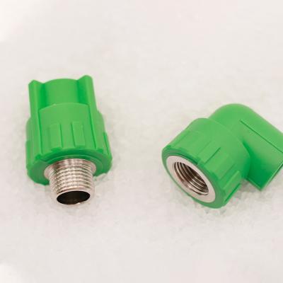 China High quality cooling circuit ppr water supply plastic male and female socket injection copper insert ppr pipe fittings for sale