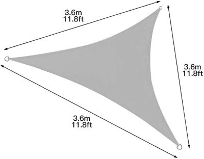 China Outdoor Waterproof Uv Sail 3.6x3.6x3.6m Flame Retardant Triangular Block Event Sun Shade UV-Resistance Waterproof for sale