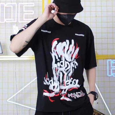 China Anti-wrinkle summer shorts original plain men's T-shirt loose high quality cotton for sale