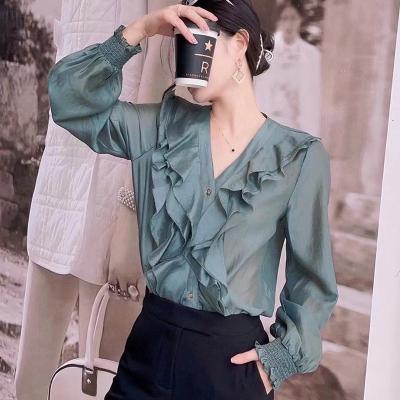 China Fashion Designer Elegant Women's Clothes Anti-pilling Breathable Blouses for sale