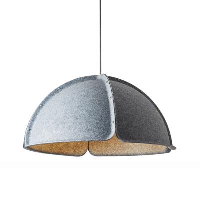 China OEM Factory Design Thermoforming Modern Design High Quality Black Pet Acoustic Felt Pendant Lamp for sale