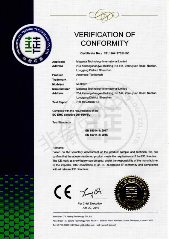 CE - Shenzhen Meijinte Industry Co., Ltd.